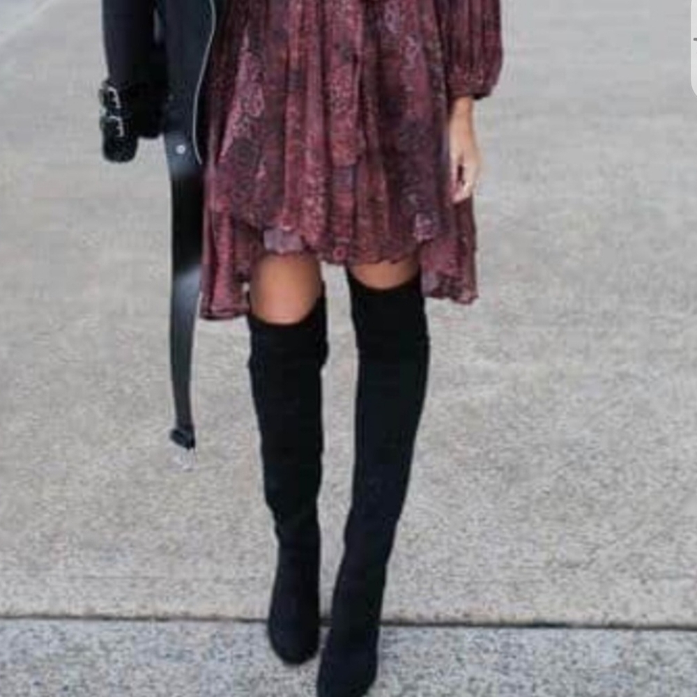 Lisa VICKY Over The Knee Suede Shoes Size 8